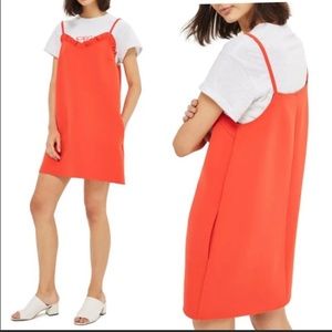 Topshop Ruffle Trim Shift Minidress Scarlett